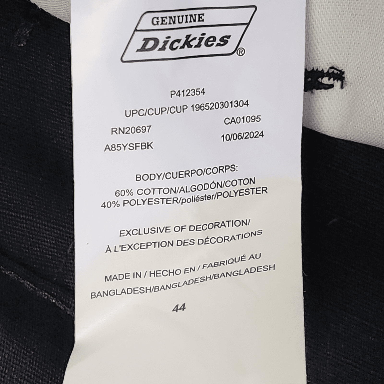 Dickies Men's Ripstop Cargo Shorts Size 44 Black Relaxed Fit NEW - Thumbnail 8