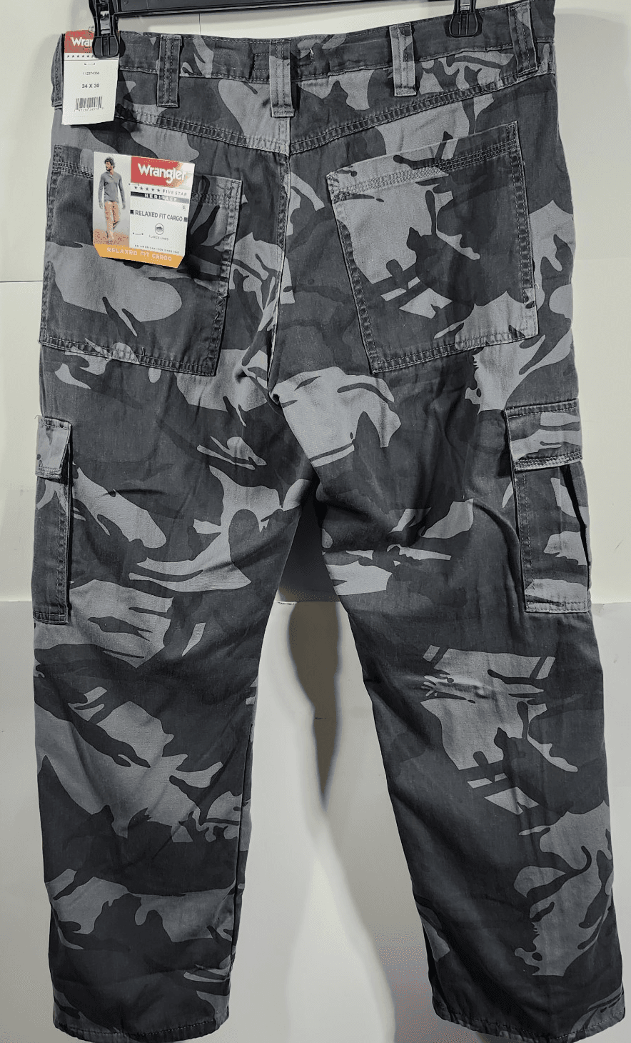 Wrangler Men's 34X30 Camo Fleece Lined Relaxed Fit Cargo Pants NEW - Thumbnail 6