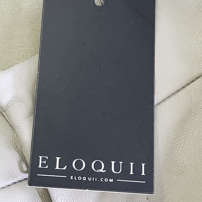 Eloquii Women's 18 Faux Leather Pants Beige Straight Leg High Rise NEW - Thumbnail 8