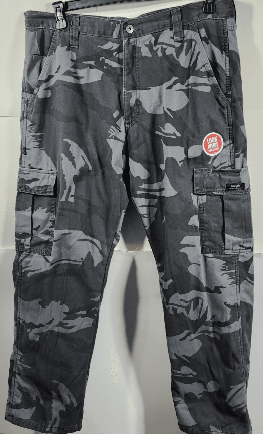 Wrangler Men's 34X30 Camo Fleece Lined Relaxed Fit Cargo Pants NEW - Thumbnail 5