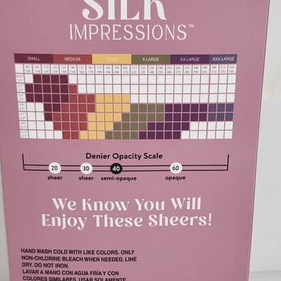Silk Impressions Pantyhose 2 Pack XXXL Cocoa 40 Denier High Support Sheer - Thumbnail 6