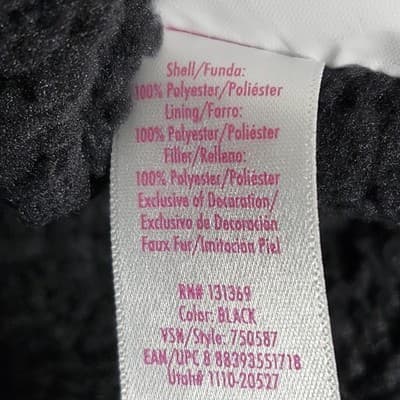 Justice Girls Coat XS Black with Fur Lined Hood Full Zip Winter Jacket NEW - Thumbnail 8
