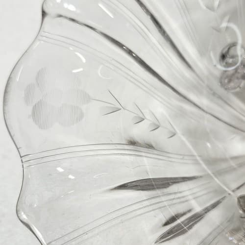 Vintage Fostoria Glass Clear Baroque Shape 3-Toed Bon Bon Candy Dish 8.5" - Thumbnail 6