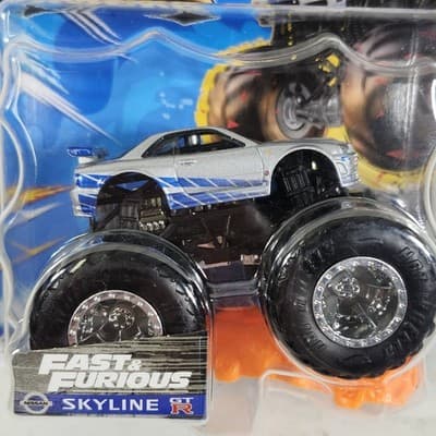 Hot Wheels Nissan Skyline GT-R Fast & Furious Monster Truck 1/64 Toy New - Thumbnail 2