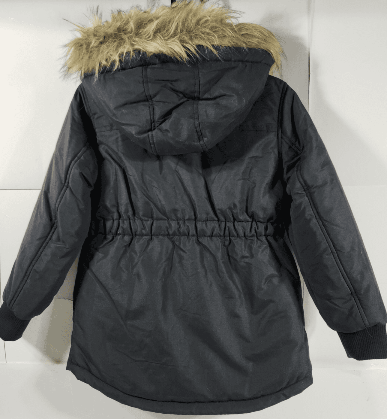 Justice Girls Coat XS Black with Fur Lined Hood Full Zip Winter Jacket NEW - Thumbnail 4