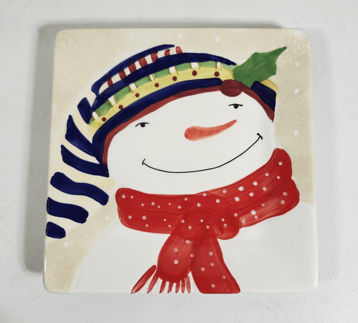 Oneida Snowmates Snowman Debbie Taylor-Kerman Square Plate 8” - Thumbnail 2