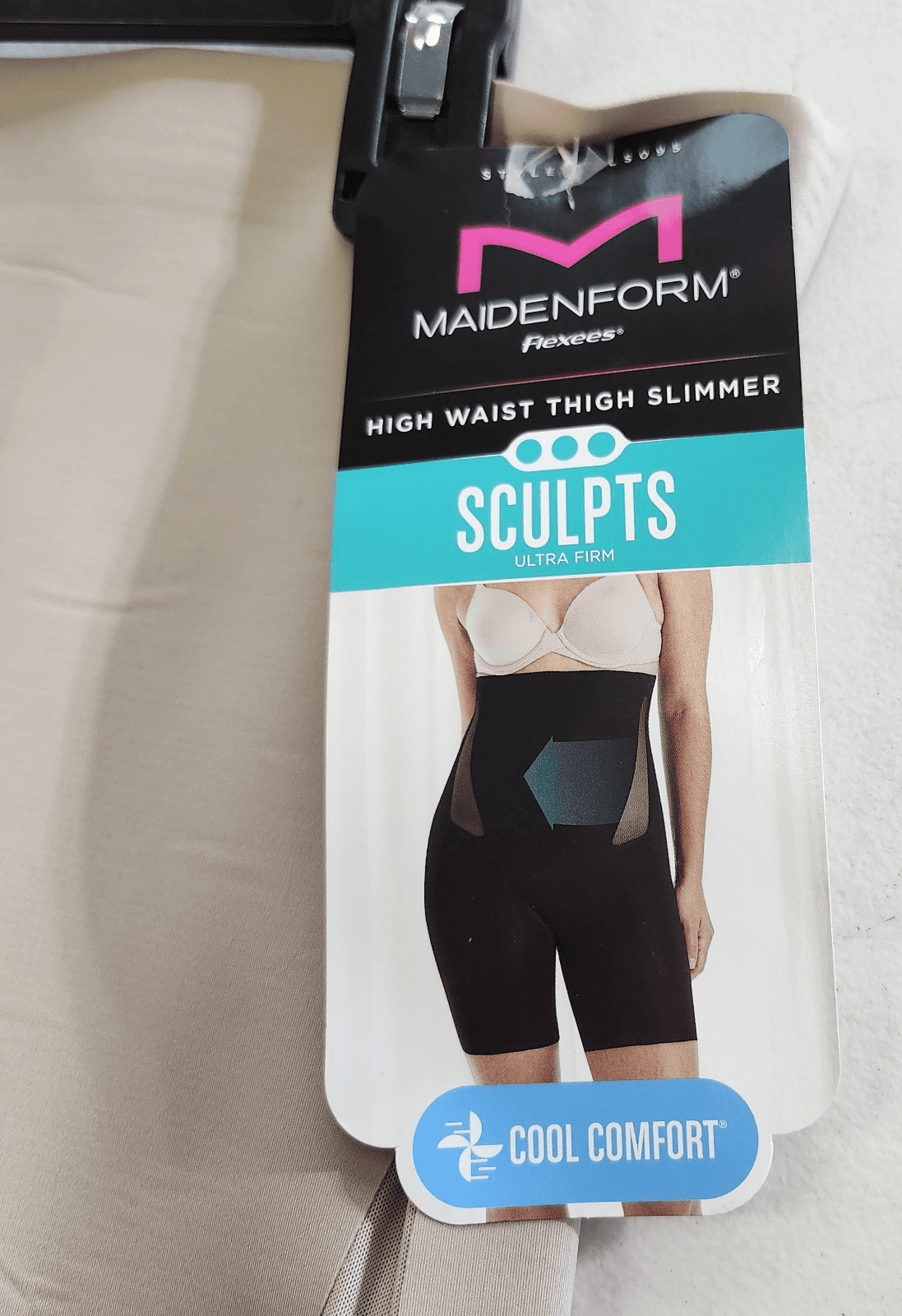 Flexees Maidenform High Waisted Thigh Slimmer Shapewear Beige Size Small NEW - Thumbnail 4