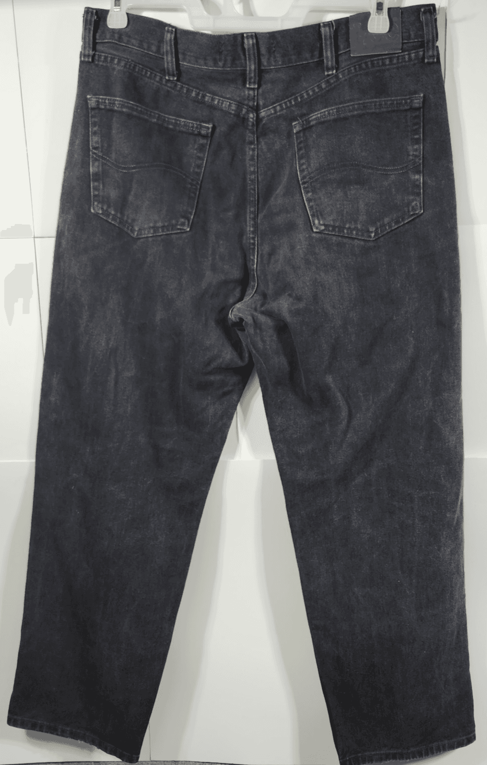 Vintage Lee Jeans Men Size 38x32 Relaxed Fit Straight Leg Black Denim Y2K - Thumbnail 4