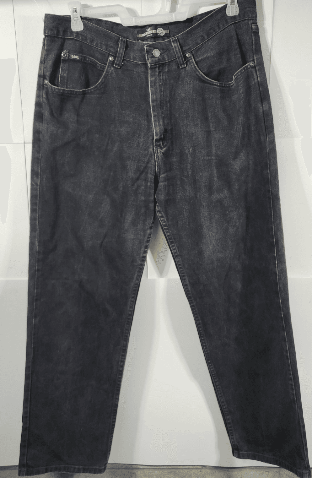 Vintage Lee Jeans Men Size 38x32 Relaxed Fit Straight Leg Black Denim Y2K - Thumbnail 5