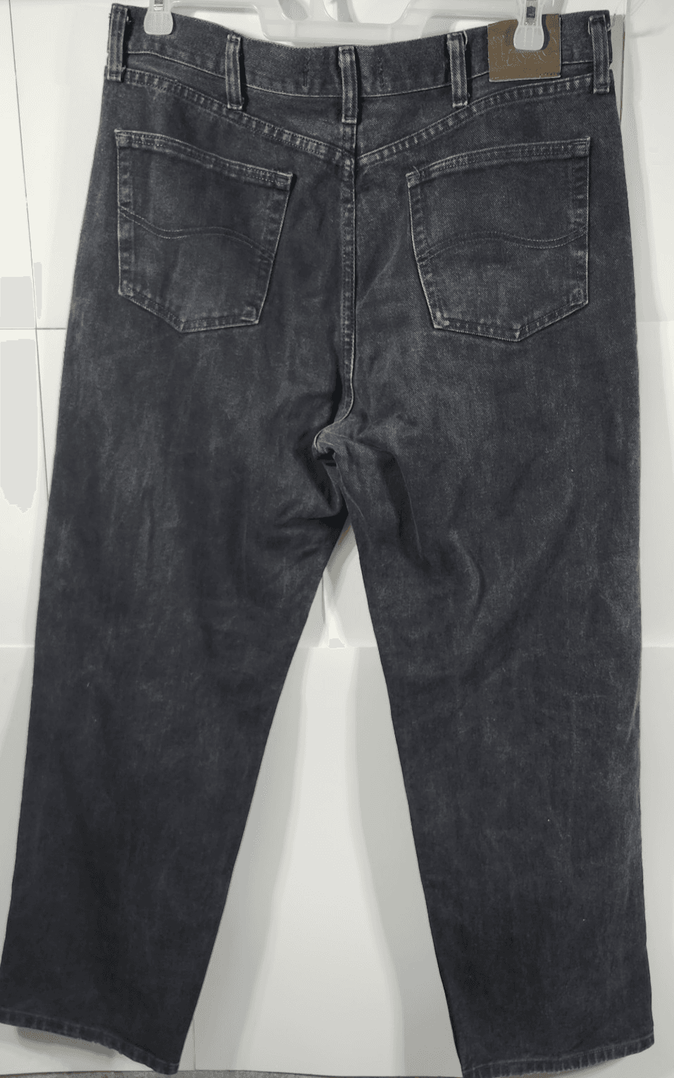 Vintage Lee Jeans Men Size 38x32 Relaxed Fit Straight Leg Black Denim Y2K - Thumbnail 6