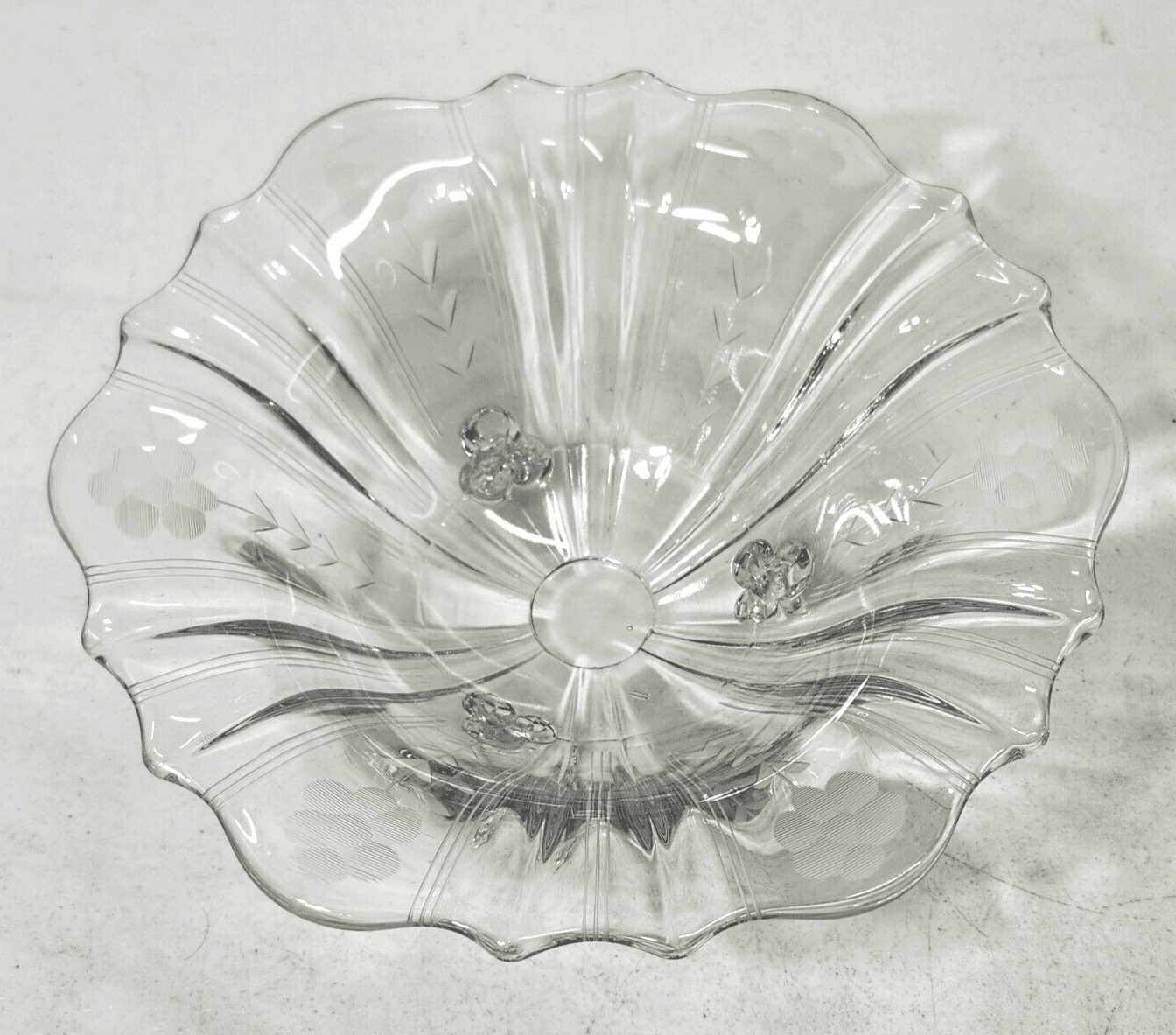 Vintage Fostoria Glass Clear Baroque Shape 3-Toed Bon Bon Candy Dish 8.5" - Thumbnail 3