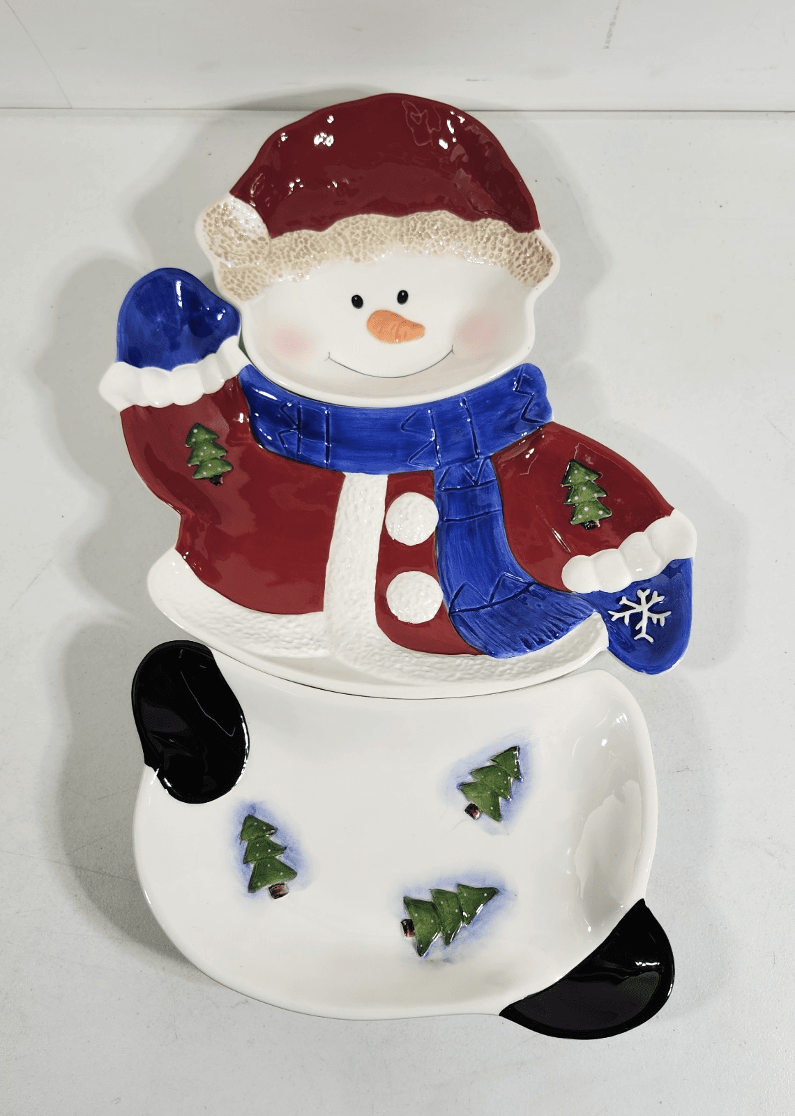 Vintage Home Interior & Gifts Snowman 3 Piece Serving Dishes Set - Thumbnail 2