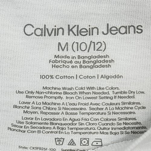 Calvin Klein Boys T-Shirt Size Medium 10-12 White Graphic Logo Short Sleeve - Thumbnail 7