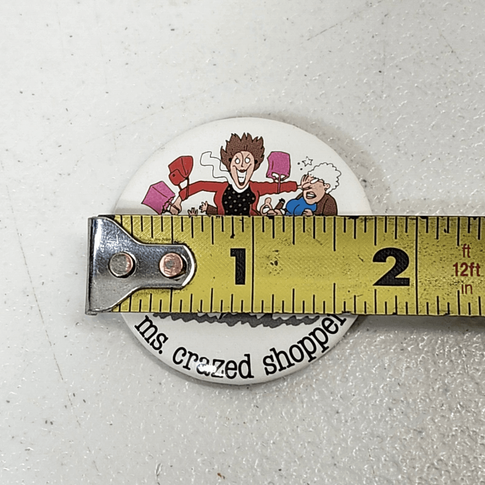 Vintage Ms. Crazed Shopper Shirt Pin Button Jim Benton - Thumbnail 3