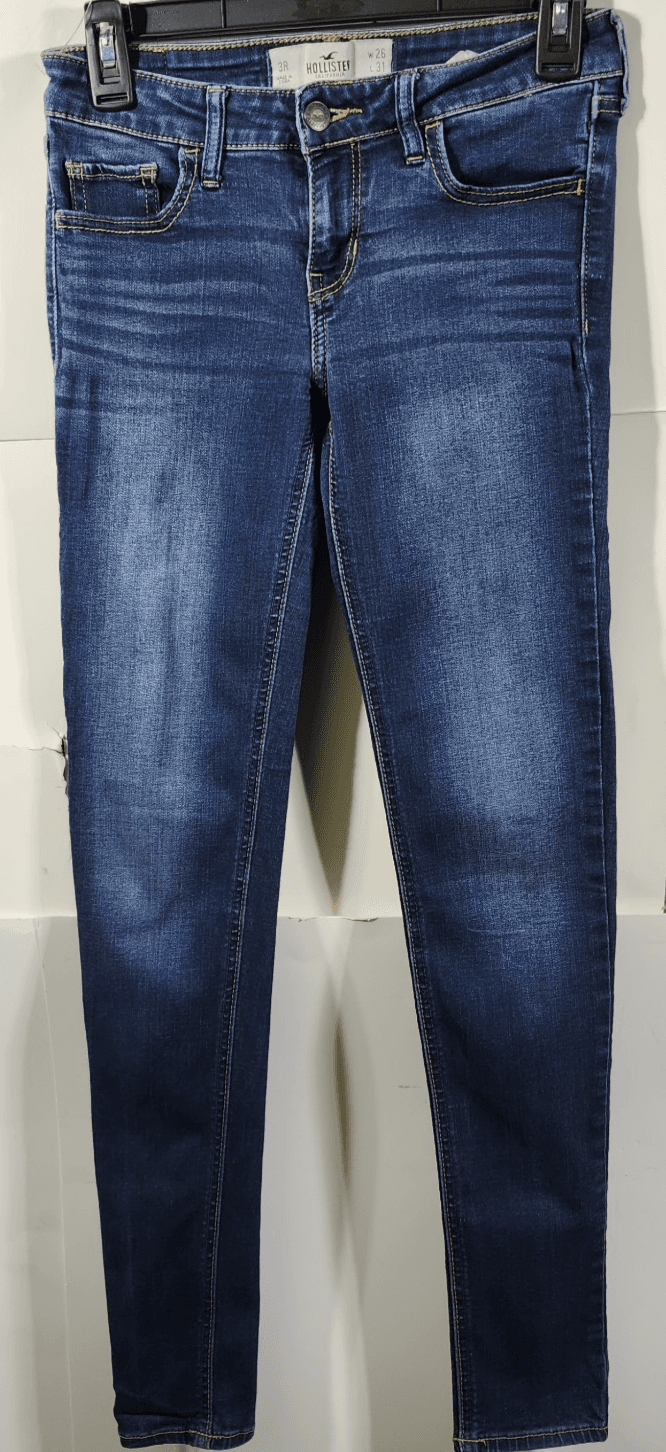 Hollister Womens Low Rise Jeans Size 3 Blue Stretch Denim Pants - Thumbnail 5