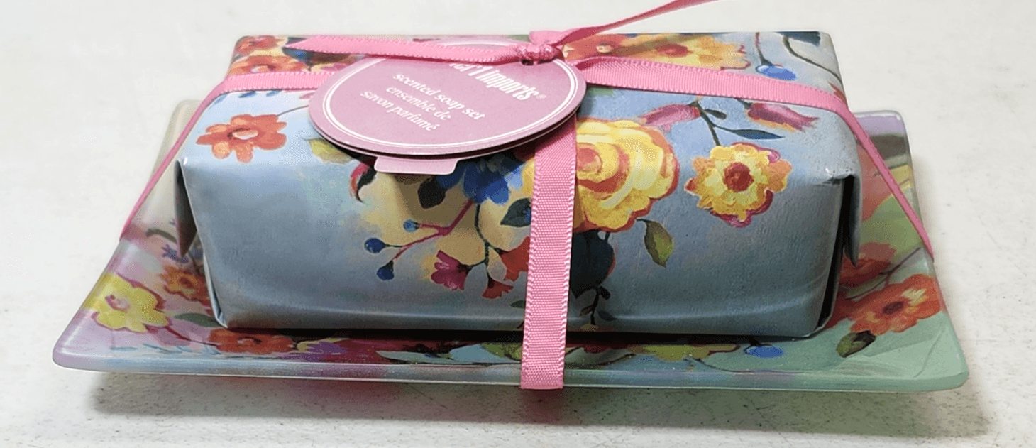 Pier 1 Imports Colorful Floral Scented Soap With Dish Bathroom Decor NEW - Thumbnail 5