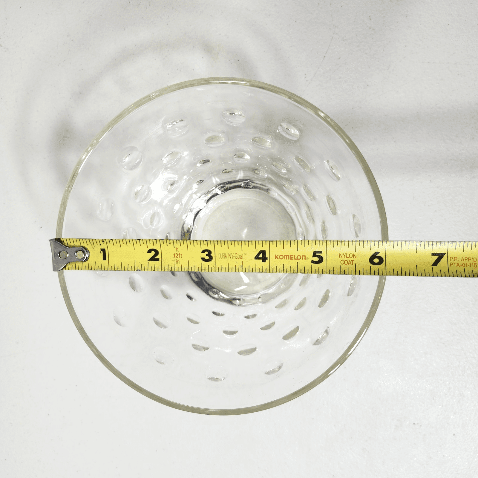 MCM Hazel Atlas Ice Bucket Clear Glass Dots Barware 5" Height x 6" Diameter - Thumbnail 5