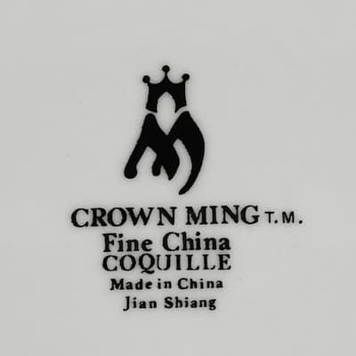 Crown Ming Fine China Coquille 10.5" White Silver Dinner Plate Set Of 4 - Thumbnail 5