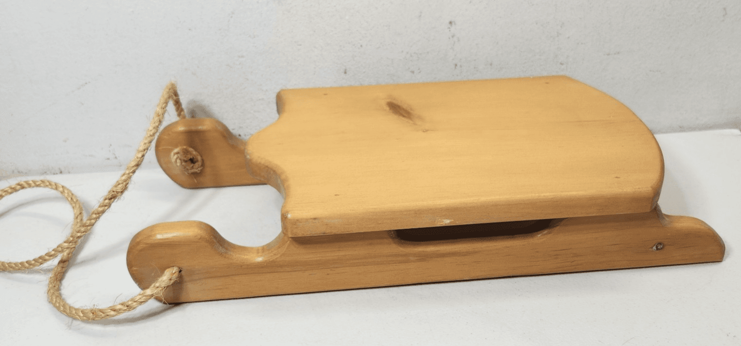 Vintage Handmade Wooden Sleigh Sled Holiday Home Decor 18" - Thumbnail 3