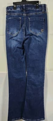 Indigo Rein Flare Leg Jeans Size 3 Blue Denim Pants Button Fly - Thumbnail 6