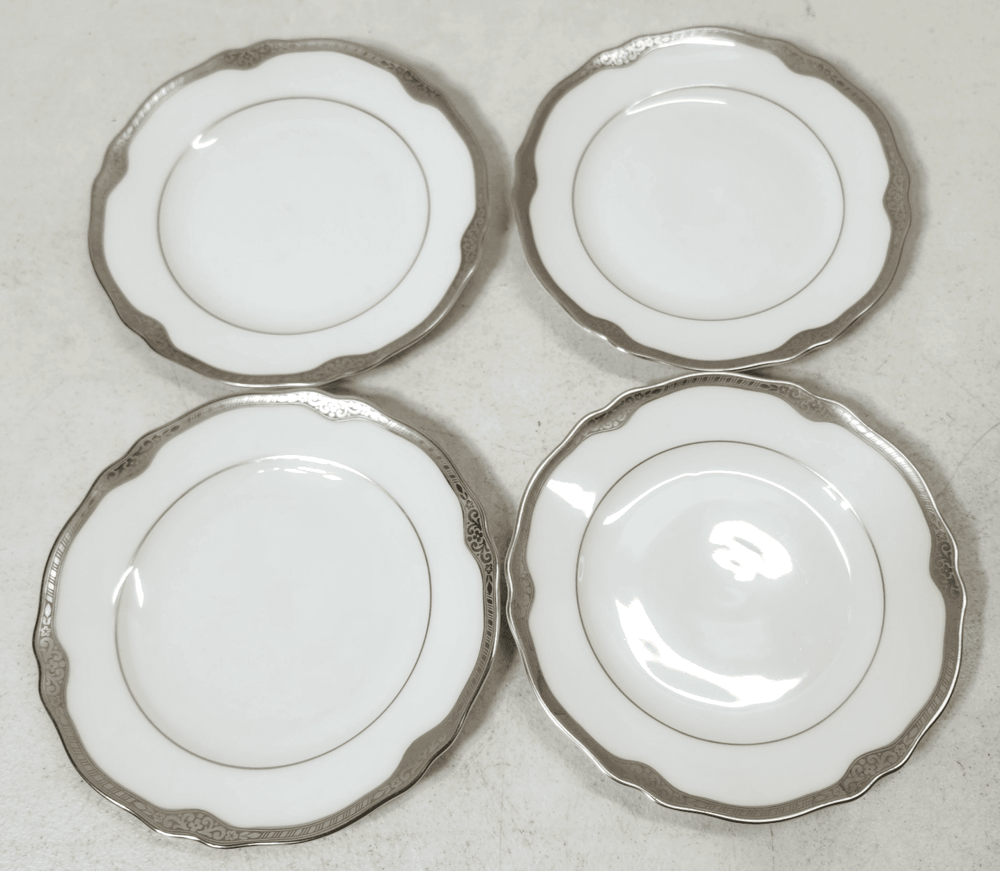 4 Franconia Krautheim Selb Bavaria Platina Plates 6" Platinum Rim - Thumbnail 4