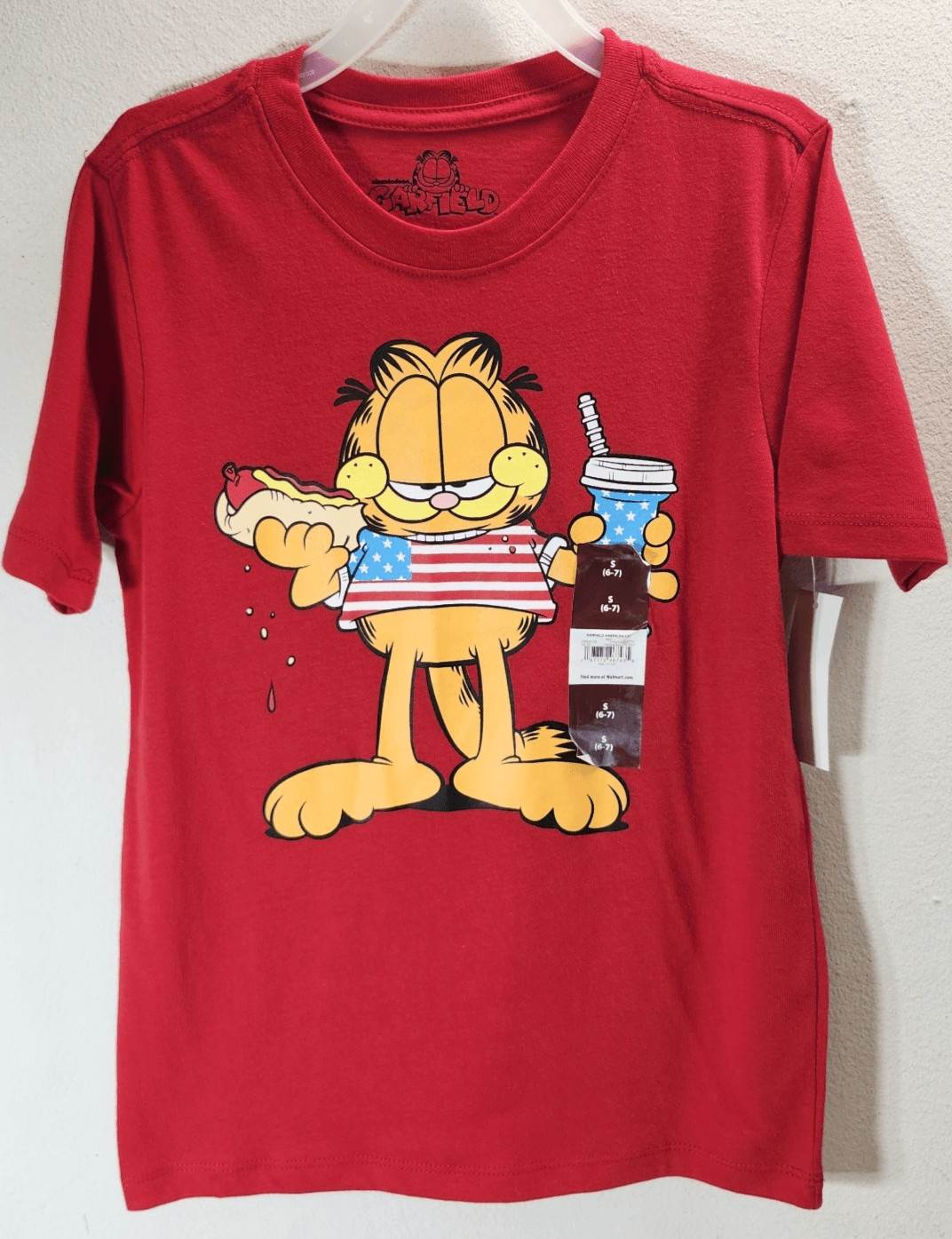 Garfield Cartoon TShirt Size Small 6-7 TV Show Comic Tee Red NEW - Thumbnail 5