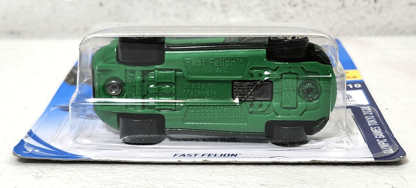 2020 Hot Wheels #203 Olympic Games Tokyo 2020 Fast Felon Green Car 1/64 Toy NEW - Thumbnail 4
