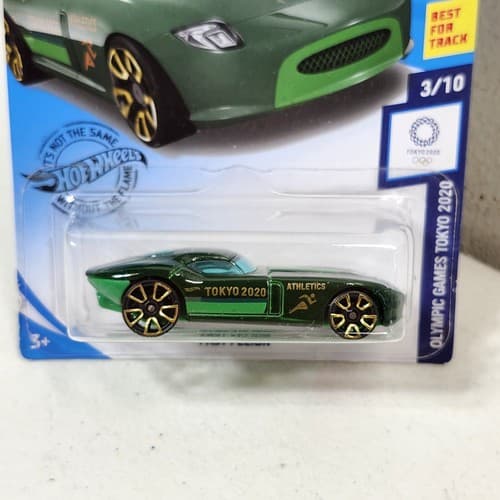 2020 Hot Wheels #203 Olympic Games Tokyo 2020 Fast Felon Green Car 1/64 Toy NEW - Thumbnail 2