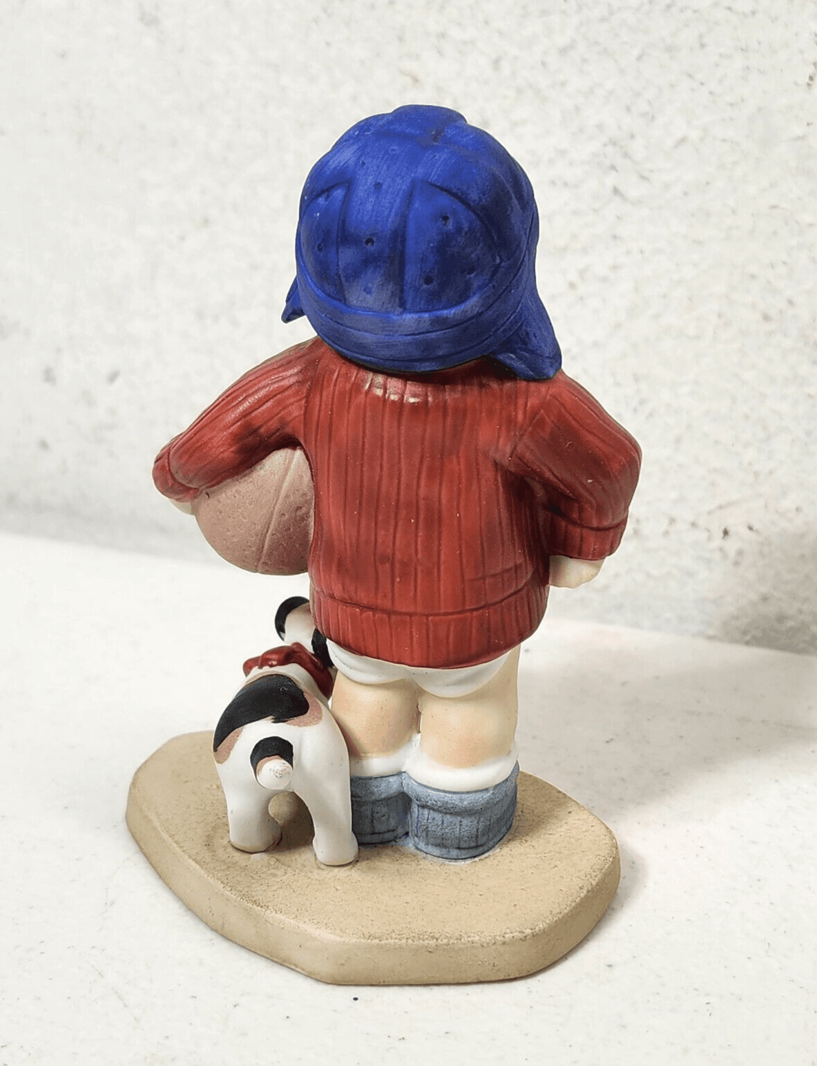 The Heirloom Tradition Ready For Kick-Off Boy Figurine Holding Football W/Dog - Thumbnail 6