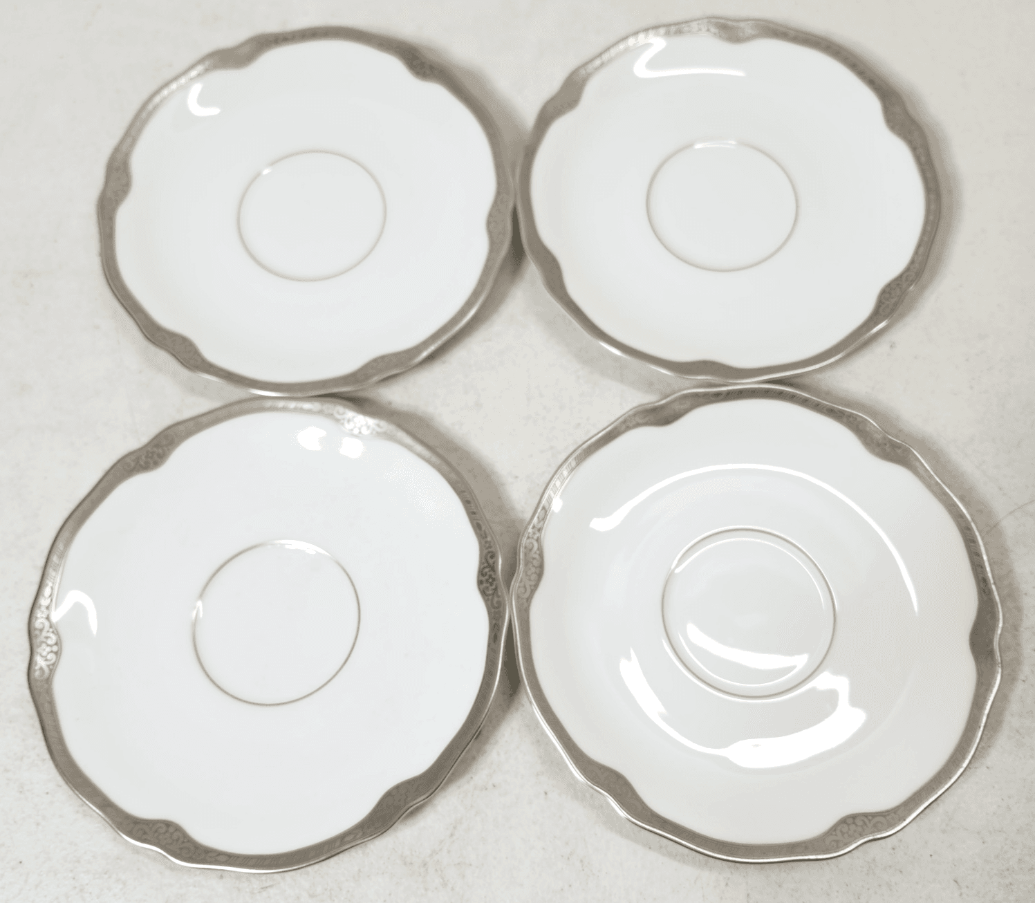 Franconia Krautheim Selb Bavaria Platina Plates 6" Platinum Rim Set of 4 - Thumbnail 5