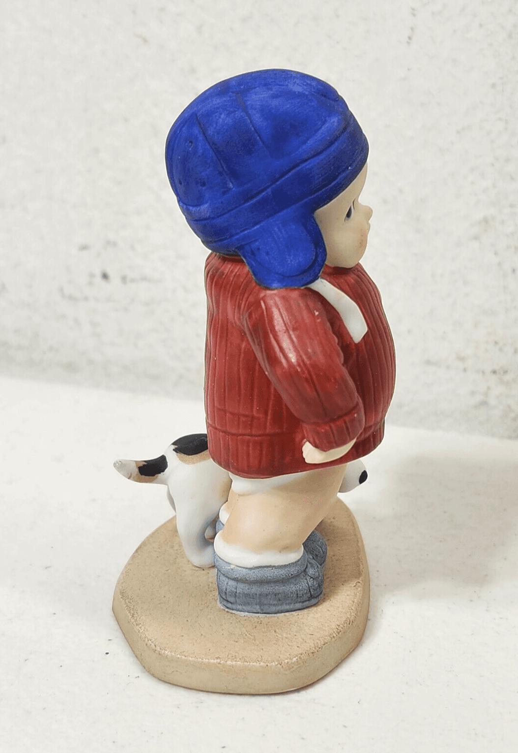 The Heirloom Tradition Ready For Kick-Off Boy Figurine Holding Football W/Dog - Thumbnail 7