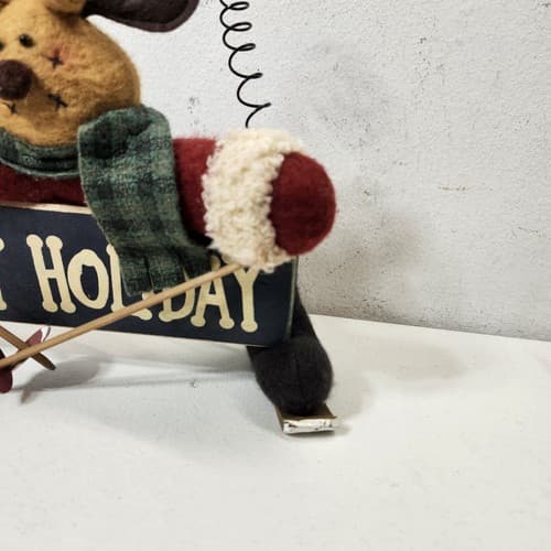 Vintage Christmas Reindeer Deer Figurine Happy Holiday Home Decor - Thumbnail 5