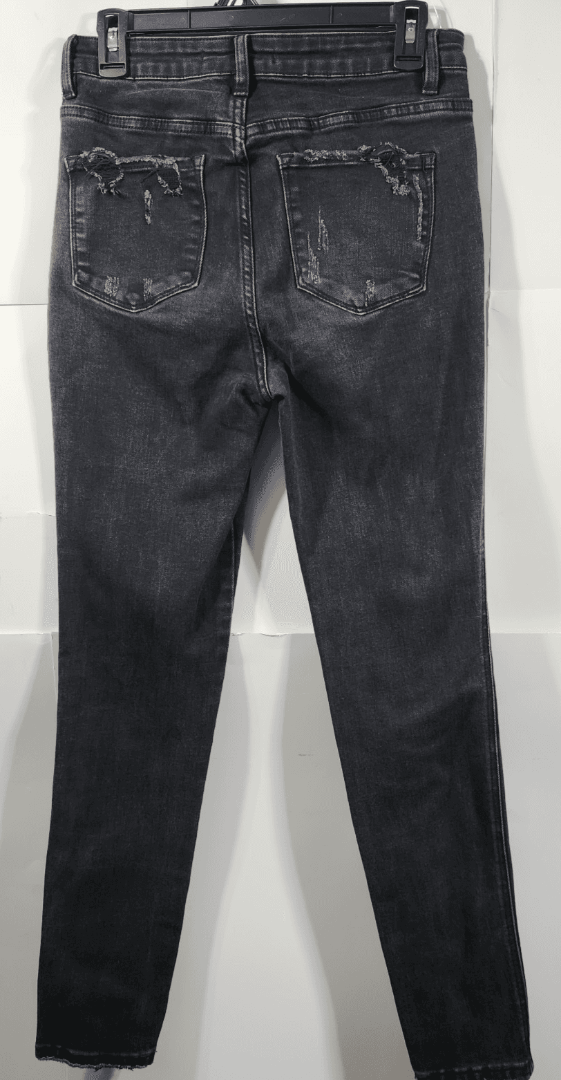 Flying Monkey Skinny Jeans Womens 28 Black Denim Mid Rise Stretch - Thumbnail 6