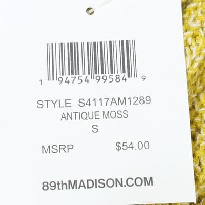 Women's Sweater Size Small Yellow Long Sleeve Pullover 89th & Madison NEW - Thumbnail 7