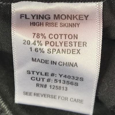 Flying Monkey Skinny Jeans Womens 28 Black Denim Mid Rise Stretch - Thumbnail 8