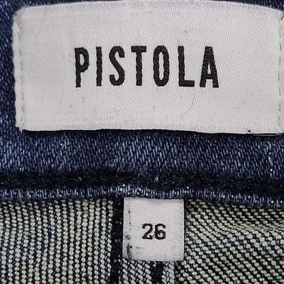 Pistola Women's 26 Jeans Blue Denim Mid Rise Raw Hem Ankle - Thumbnail 7