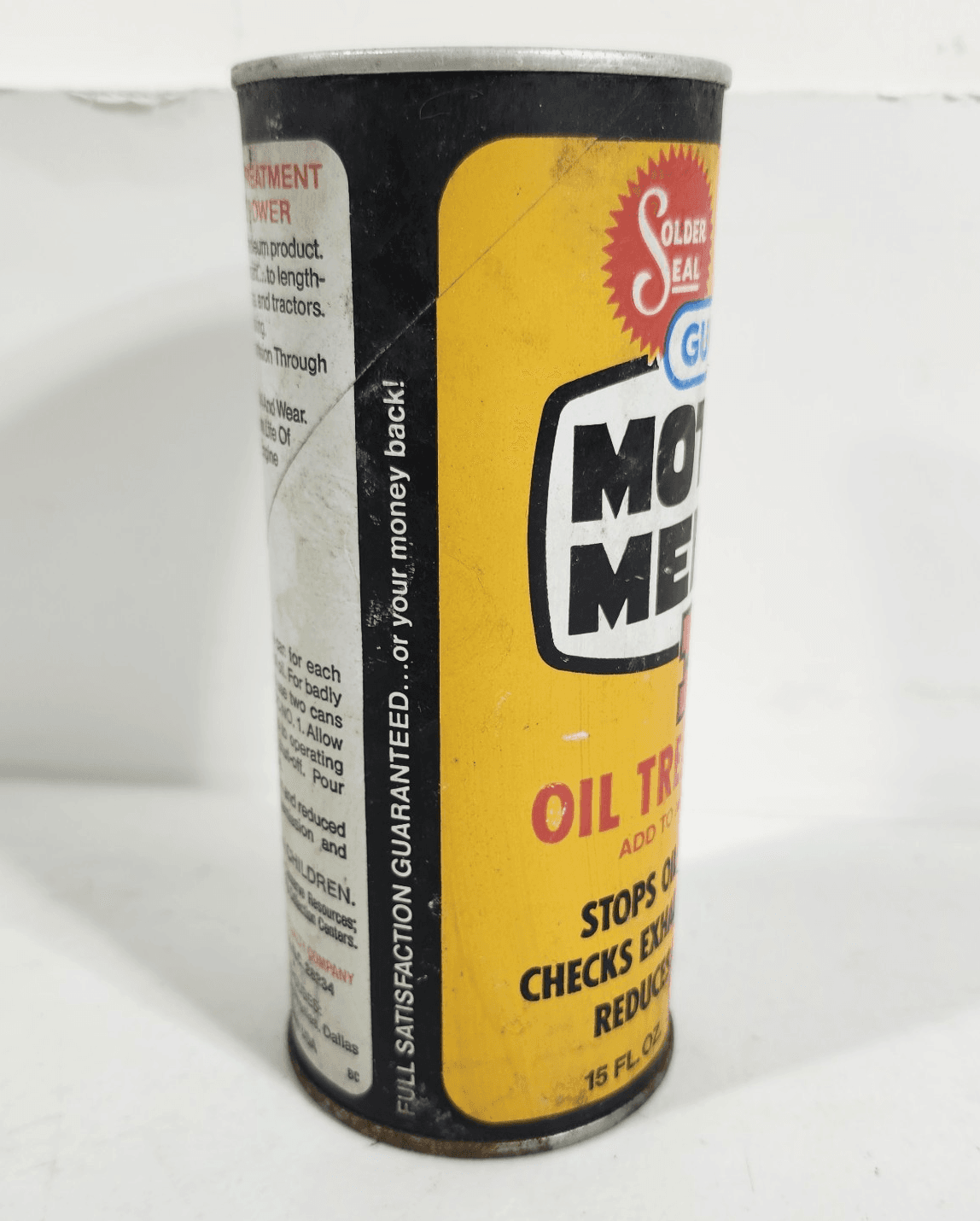 Vintage Solder seal, Motor Medic 1 Engine Oil Treatment empty 15oz Can - Thumbnail 6