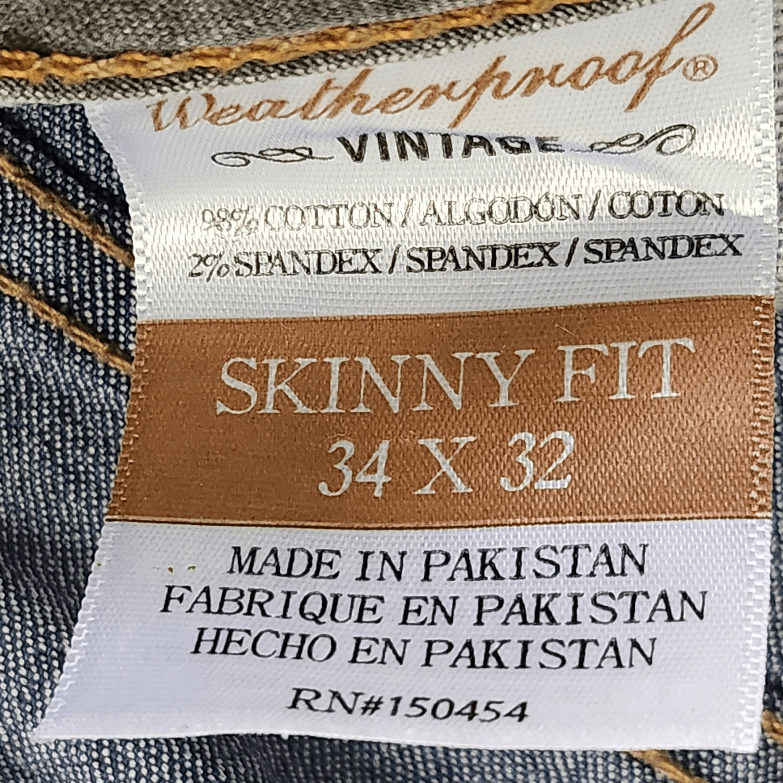 Weatherproof Vintage Men’s 34X32 Jeans Blue Denim Stretch Skinny Fit - Thumbnail 9
