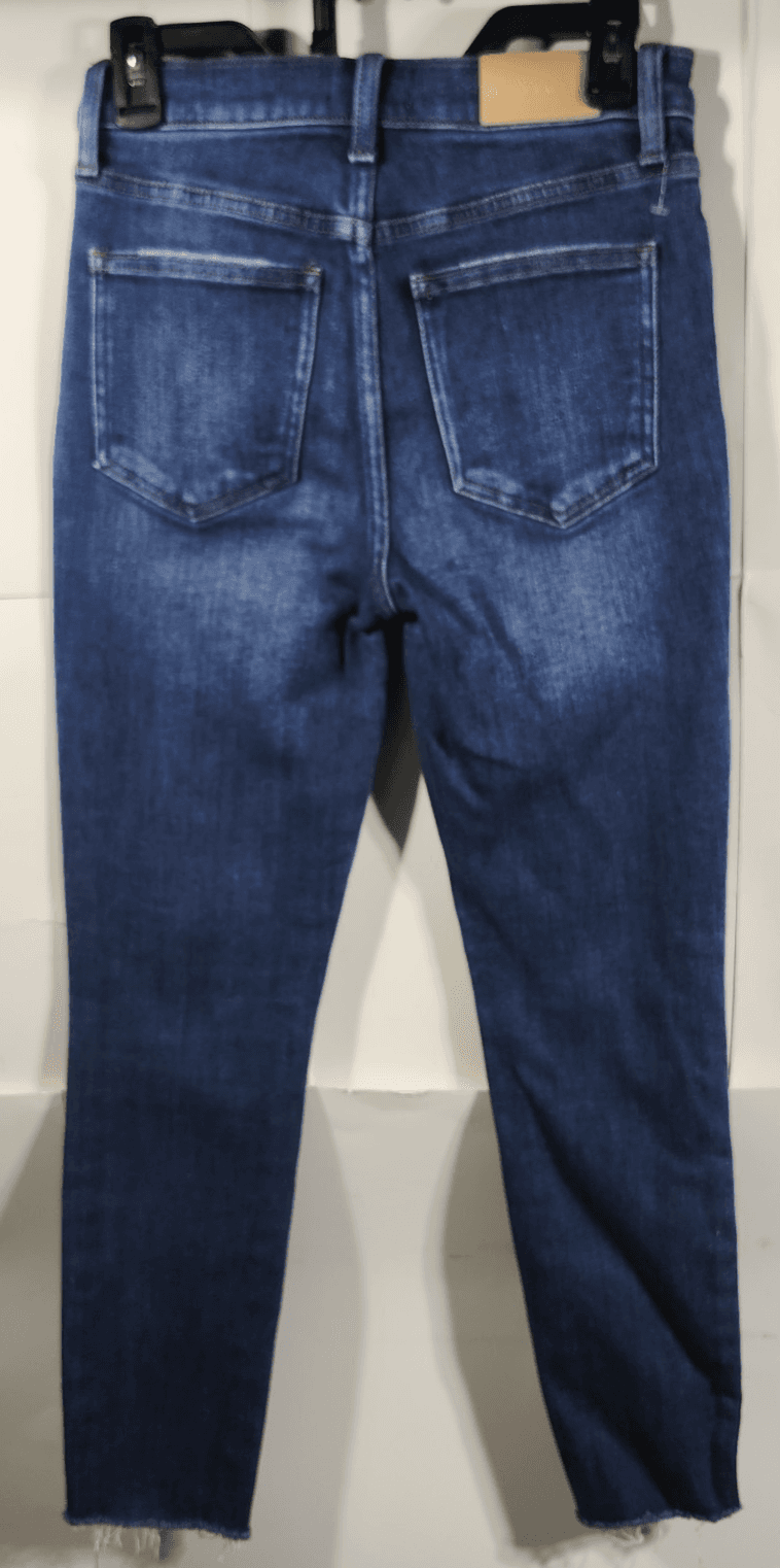 Pistola Women's 26 Jeans Blue Denim Mid Rise Raw Hem Ankle - Thumbnail 4