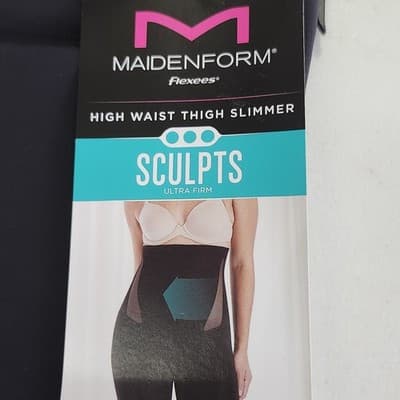 Flexees Maidenform High Waisted Thigh Slimmer Shapewear Black Size Small NEW - Thumbnail 5