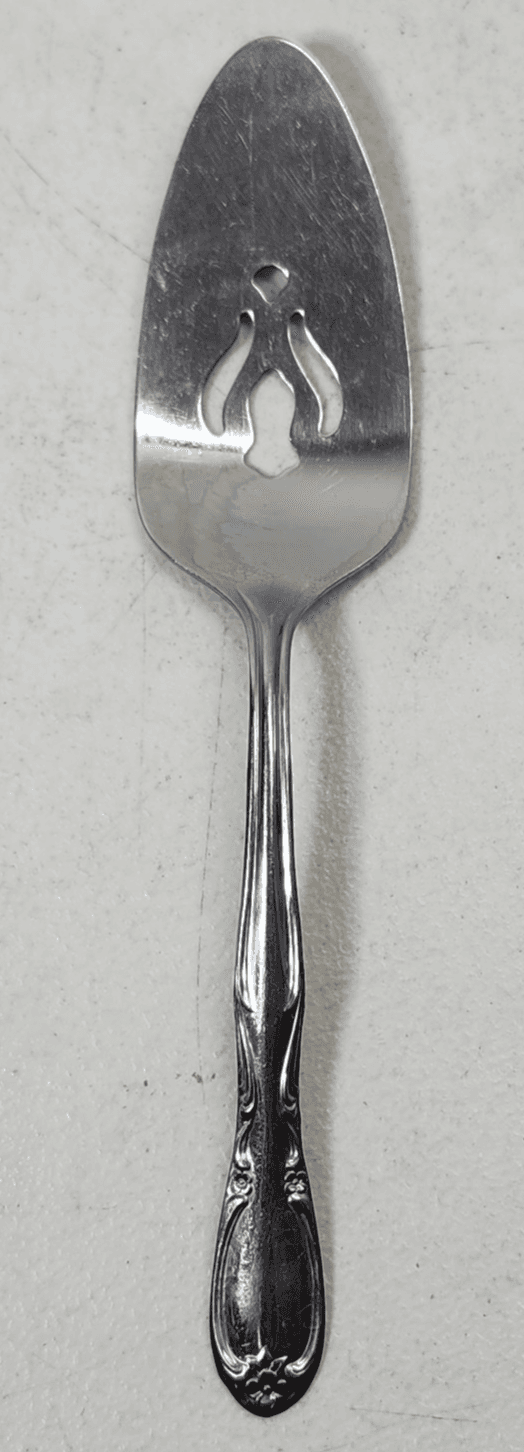 Superior Stainless Steel Flatware Pierced Cake Pie Server 8.75" Tulip MCM - Thumbnail 3