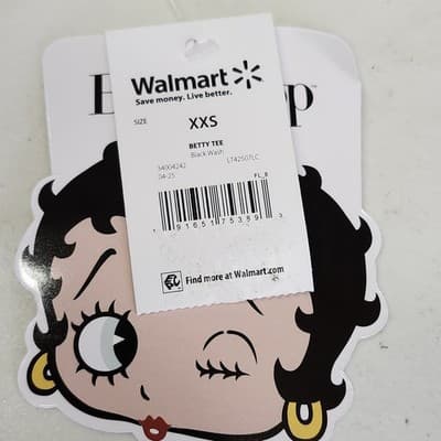 Betty Boop Women’s Graphic T-Shirt Size XXS Black Cartoon Tee NEW - Thumbnail 7
