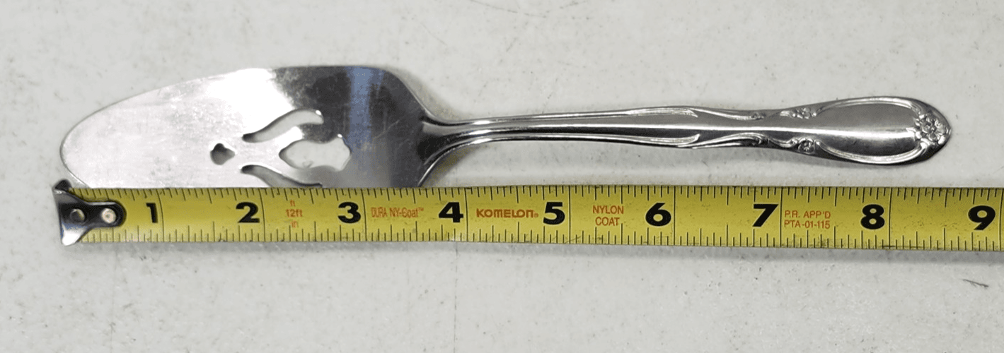Superior Stainless Steel Flatware Pierced Cake Pie Server 8.75" Tulip MCM - Thumbnail 2