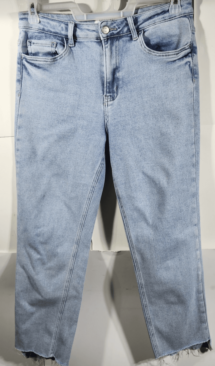 Lovervet by Vervet Women's 30 High Rise Raw Hem Bootcut Jeans Blue Denim - Thumbnail 5