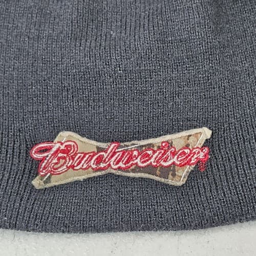 Budweiser Black Winter Hat Cap Beanie Logo Paramount Outdoors - Thumbnail 3