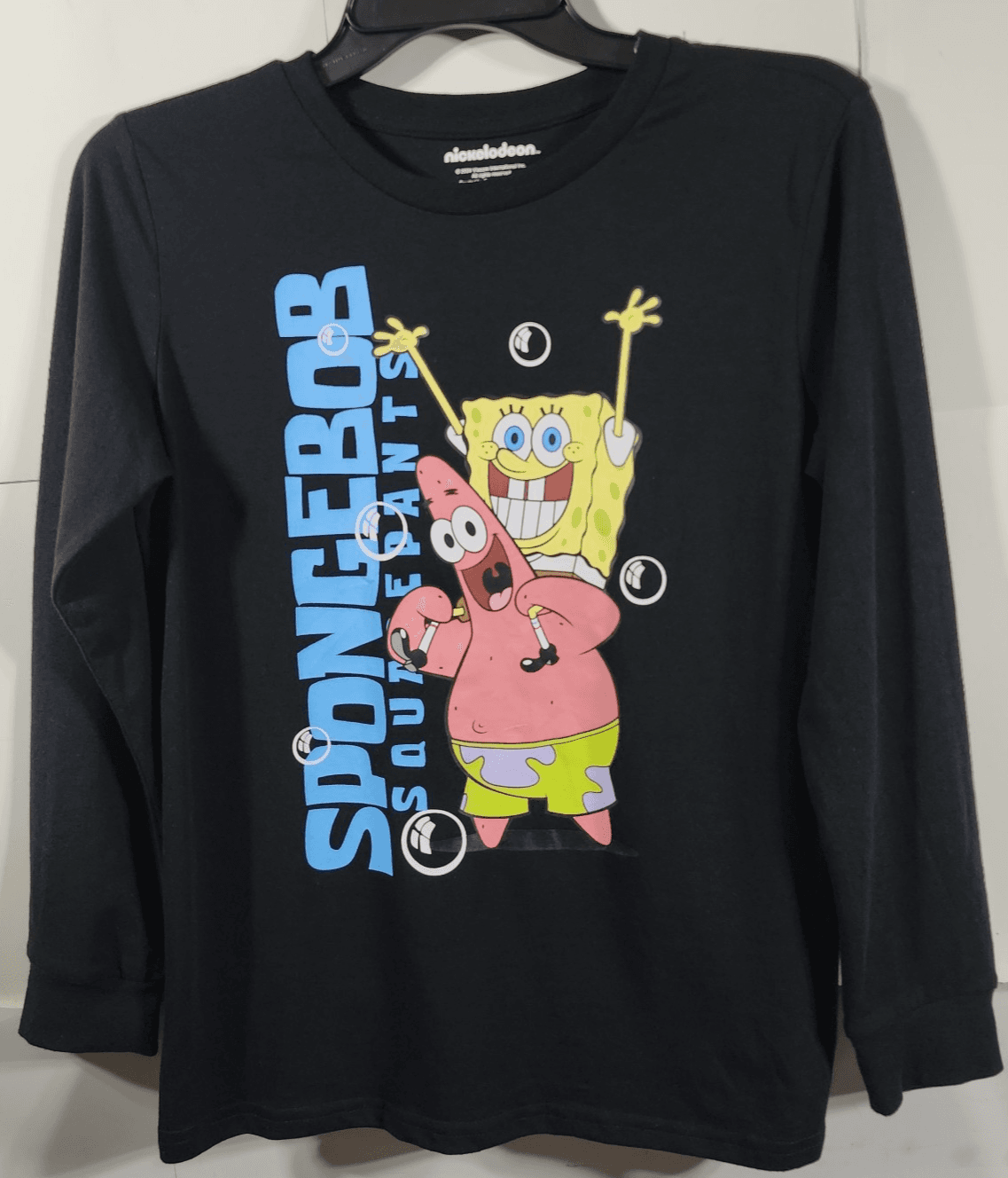 Spongebob Squarepants Long Sleeve T-Shirt Boy's Size 14/16 Black - Thumbnail 5