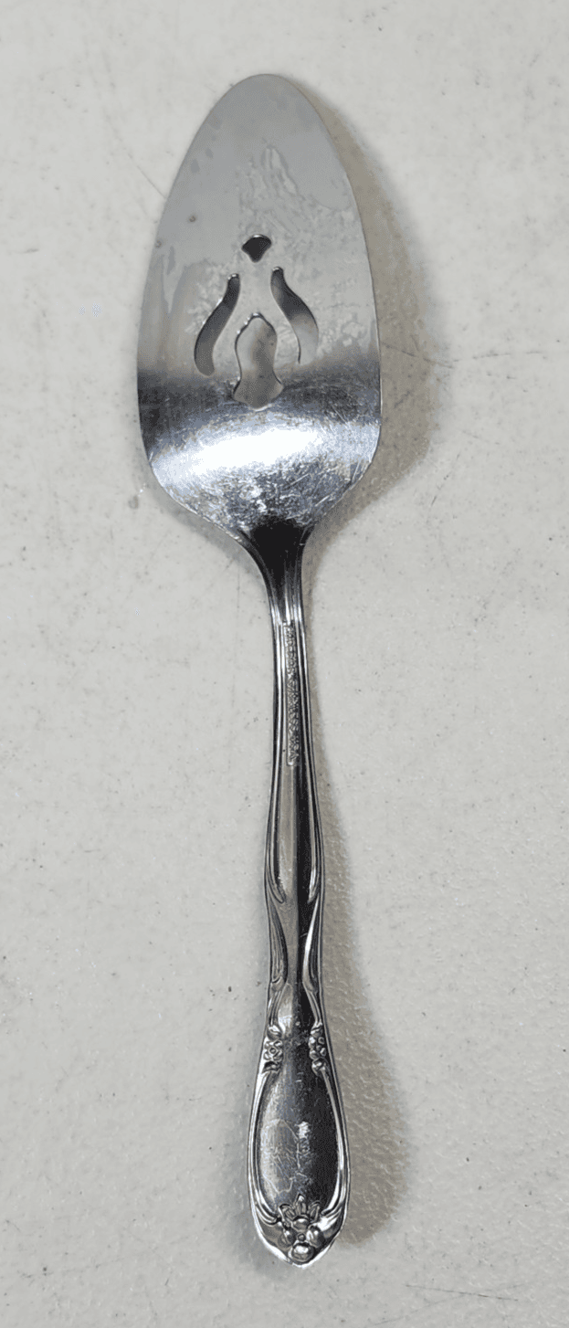 Superior Stainless Steel Flatware Pierced Cake Pie Server 8.75" Tulip MCM - Thumbnail 4