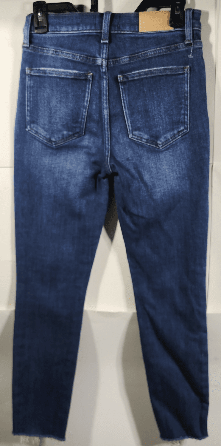 Pistola Women's 26 Jeans Blue Denim Mid Rise Raw Hem Ankle - Thumbnail 6