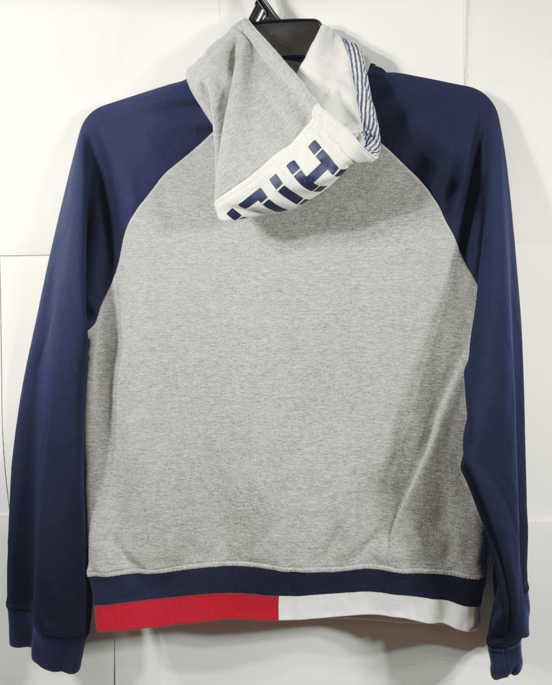 Tommy Hilfiger Men's M Grey Heather Logo Graphic 1/4 Zip Hoodie Sweatshirt - Thumbnail 4