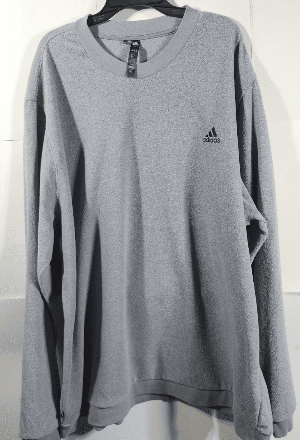 Adidas Men's XXL Gray Crewneck Pullover Sweatshirt Long Sleeve - Thumbnail 5